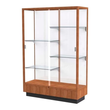 Waddell Display Case Of Ghent Heritage Display Case Danish Walnut, White Back 48"W x 18"D x 70"H 891M-WB-W